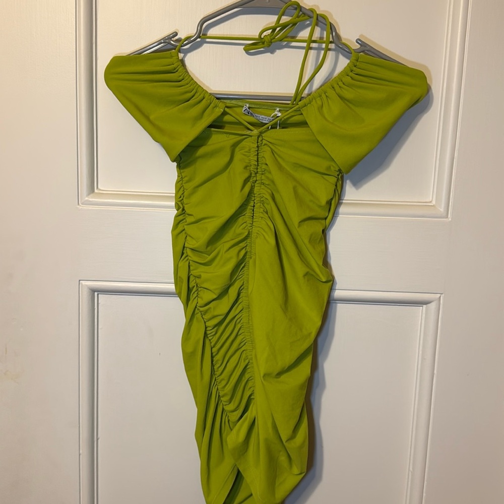 Zara Green Halter Bodycon Mini Dress